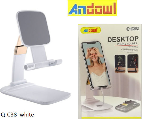 Andowl Q-C38 Desk Stand for Mobile Phone in White Colour