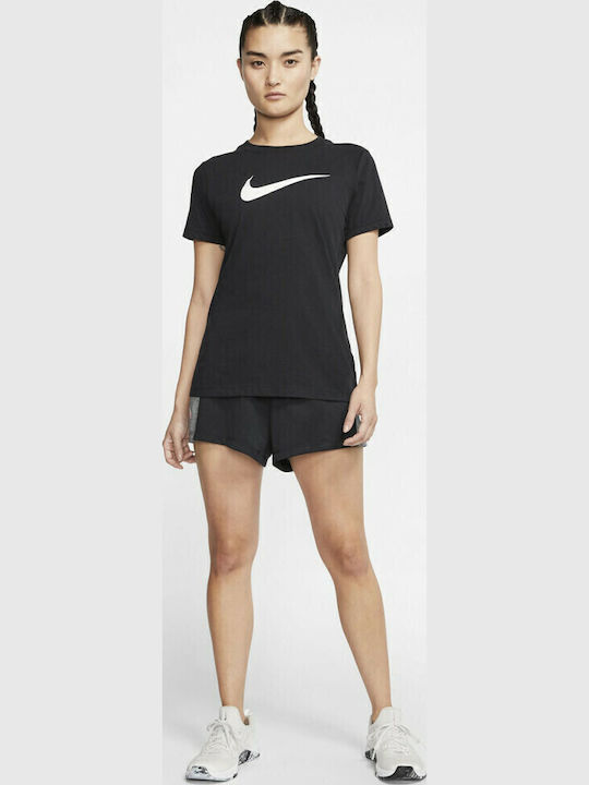 Swoosh Damen T-Shirt Dri-Fit Schwarz