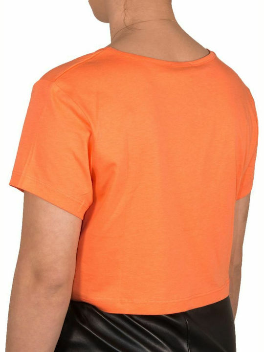 BodyTalk 1211-908020 Women's Athletic Crop Top Short Sleeve Orange