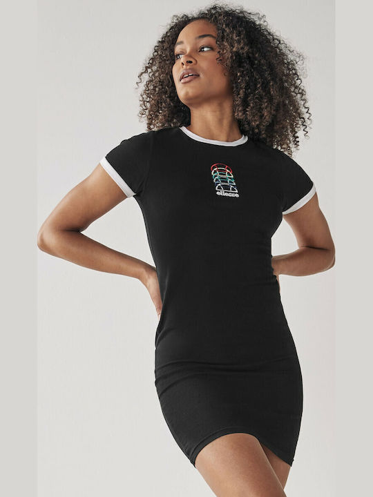 Ninetta Summer Mini Athletic Dress Short Sleeve Black