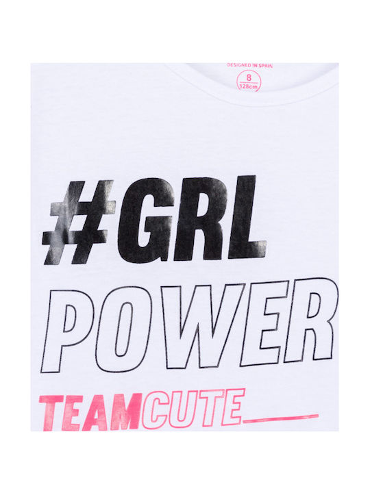 Losan Kinder-T-Shirt Weiß GRL Power