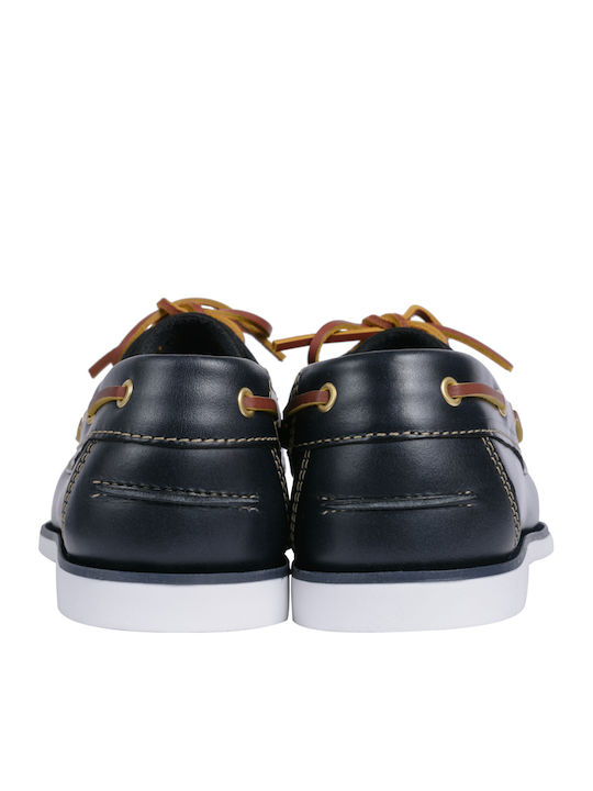 14692 Δερμάτινα Ανδρικά Boat Shoes σε Μπλε Χρώμα