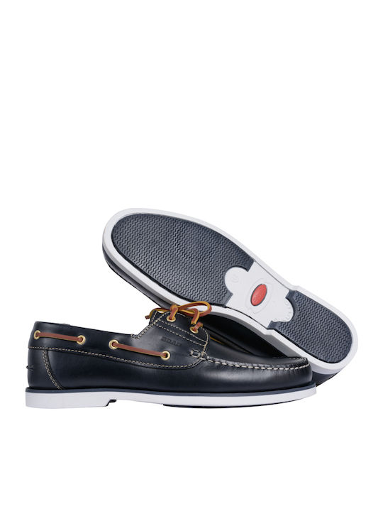 14692 Δερμάτινα Ανδρικά Boat Shoes σε Μπλε Χρώμα