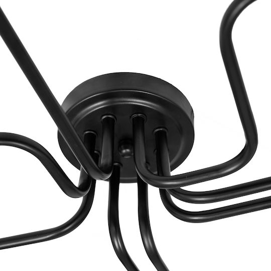 GloboStar Liberta Plafonieră de Tavan 102buc Neagră cu Soclu E27