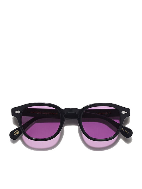 Moscot Lemtosh Unisex Sunglasses with Black Plastic Frame and Purple Lens