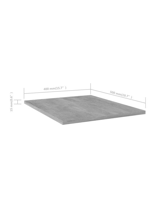 vidaXL Raft Rectangular De Bibliotecă Din Placă Din Lemn Agregat Gri 40x50x1.5cm 805195 8 Bucăți