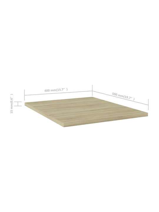 vidaXL Rectangular Bookcase Shelf Sonoma 40x50x1.5cm 805193 8 Pieces