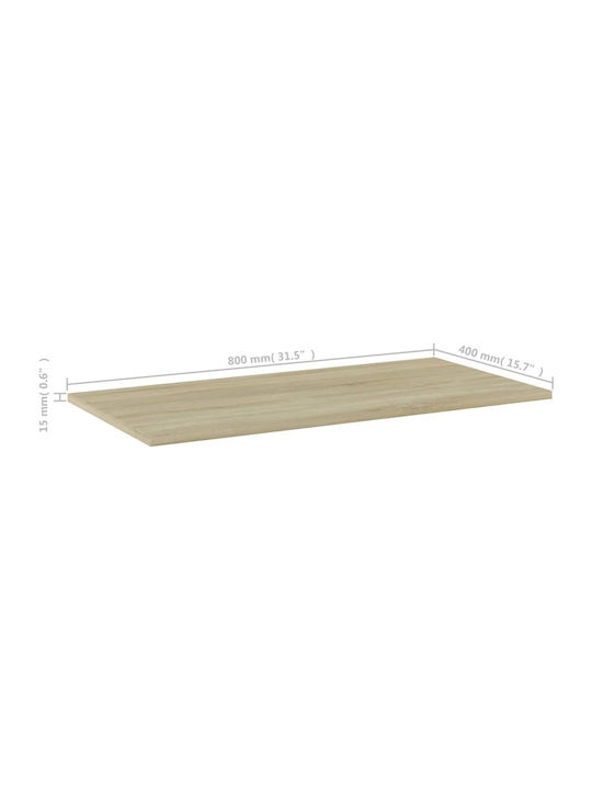 vidaXL Rectangular Bookcase Shelf made of Particleboard 80x40x1.5cm 805336 4pcs