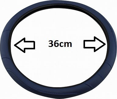 Auto Gs Auto-Lenkradabdeckung mit Durchmesser 36cm aus Kunstleder Blau
