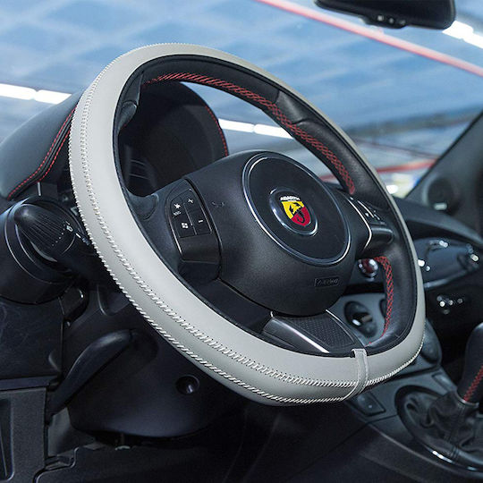 Car+ Car Steering Wheel Cover Artisan with Diameter 37-39cm made of Leatherette Gray