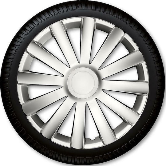 Autoline Σετ Τάσια Αυτοκινήτου Spyder 13" 4τμχ Ασημί