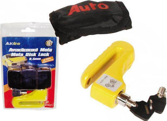 Autoline Motorcycle Disc Brake Lock with 9.5mm Pin in Yellow