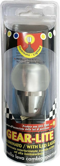 Lampa mit LED-Licht Gear Lite Schaltknauf mit LED-Beleuchtungsfunktion 12V Universal Aluminium Silber