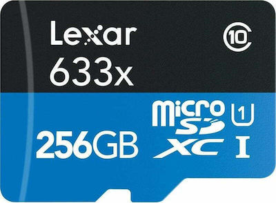 Lexar High-Performance 633x microSDXC 256GB Klasse 10 U3 V30 A1 UHS-I mit Adapter