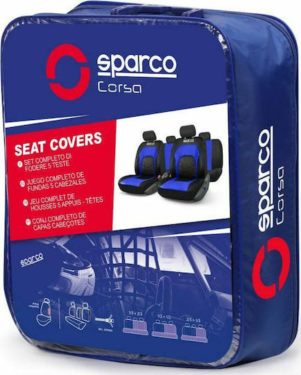 Sparco Car Cover Set 4pcs Polyester Blue