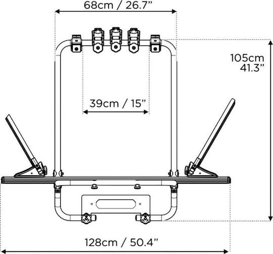 Menabo Shadow Caddy Βάση Πορτ μπαγκάζ Αυτοκινήτου για 3 Ποδήλατα