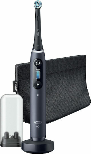 Oral-B iO Series 8 Ηλεκτρική Οδοντόβουρτσα με Χρονομετρητή, Αισθητήρα Πίεσης και Θήκη Ταξιδίου Μαύρη