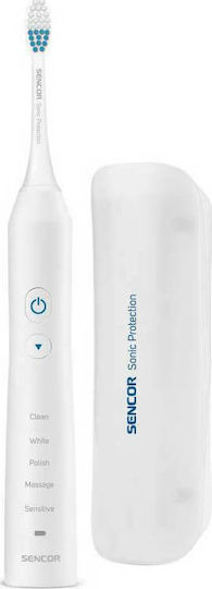 Sencor SOC 3312 White Periuță de dinți electrică cu Temporizator și Husă de Călătorie Albă