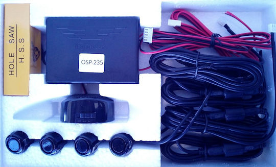 Osio Σύστημα Παρκαρίσματος Αυτοκινήτου OSP-235 με Buzzer και 4 Αισθητήρες 18mm σε Μαύρο Χρώμα