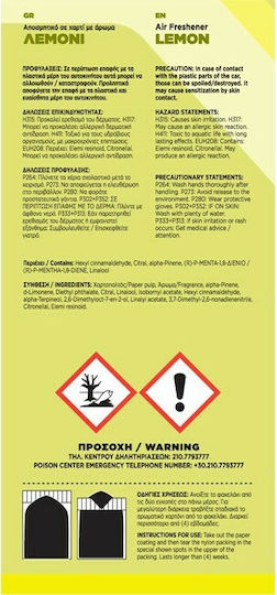 Feral Car Air Freshener Tab Pendand Fruity Collection Lemon