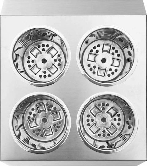 vidaXL Stainless Steel Utensil Holder 26.5x20cm 4 Positions
