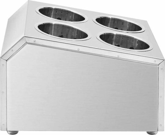 vidaXL Stainless Steel Utensil Holder 26.5x20cm 4 Positions
