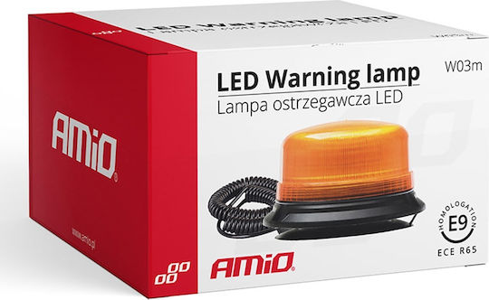 AMiO Car Beacon LED 12 / 24V Waterproof 13.6cm with Orange Lighting