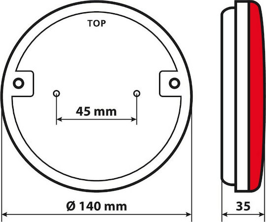 Lampa Φως Τρέιλερ LED Dynamic O-Led με Βίδες 12 / 24V 1τμχ