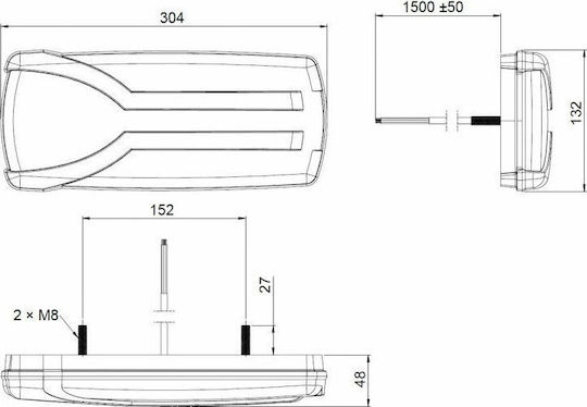 Horpol Trailer Licht LED Wasserdicht mit Schrauben 12 / 24V 1 Stück