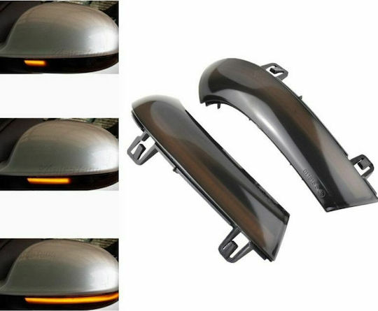 Tinted LED Flash Seat Alhambra Skoda Superb Volkswagen Golf Jetta Passat Sharan Mirrors Set of 2 Pieces