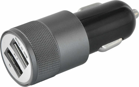 Lamtech Φορτιστής Αυτοκινήτου 12W 2.1A με Θύρες: 2xUSB Μαύρος