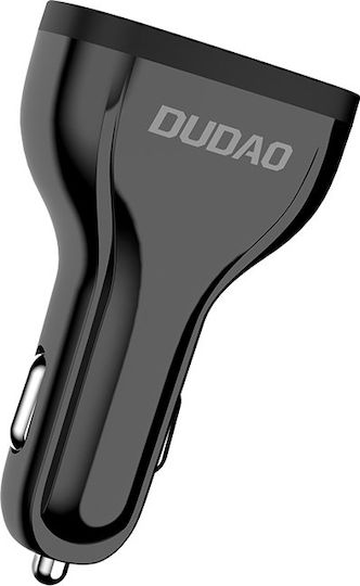 Dudao R7S Auto-Ladegerät 18W 2.4A Schnellladung mit Anschlüssen: 3xUSB Schwarz Farbe