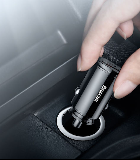 Baseus Car Charger 30W 5A with Ports: 1xUSB 1xType-C Black Color