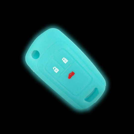 Silicone Car Key Cover Case with 3 Buttons for Opel Turquoise