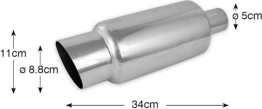 Autoline Capătul de evacuare pentru Universal Singur Inox 11x34cm