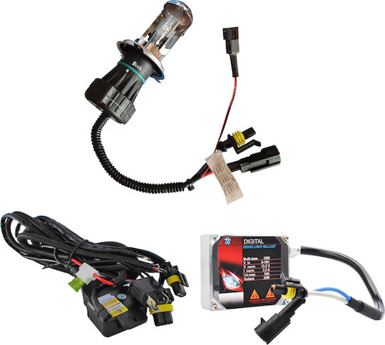 M-Tech Xenon Σετ Φωτισμού Αυτοκινήτου H4 12V 6000K Ψυχρό Λευκό