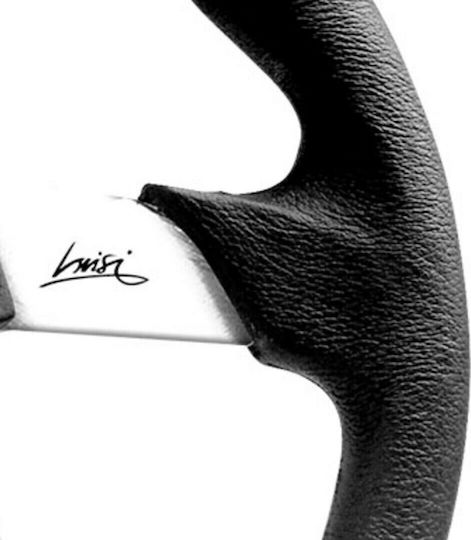 Luisi Vega Polyurethane Car Steering Wheel with 35cm Diameter Polyurethane Silver/Black