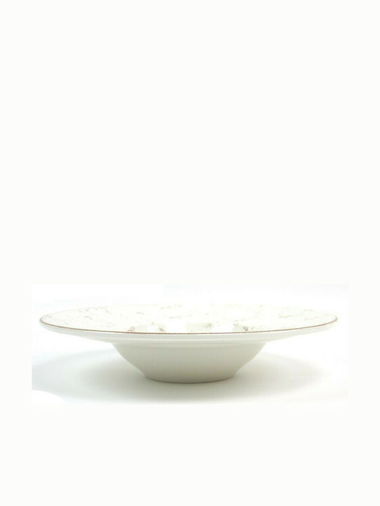 Bonna Grain Plate Pasta Porcelain Beige with Diameter 28cm 1pcs