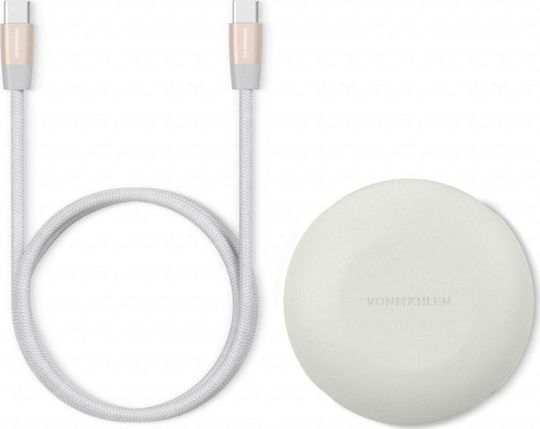 Vonmählen Braided Retractable USB 2.0 Cable USB-C Male - USB-C Rose Gold 1m