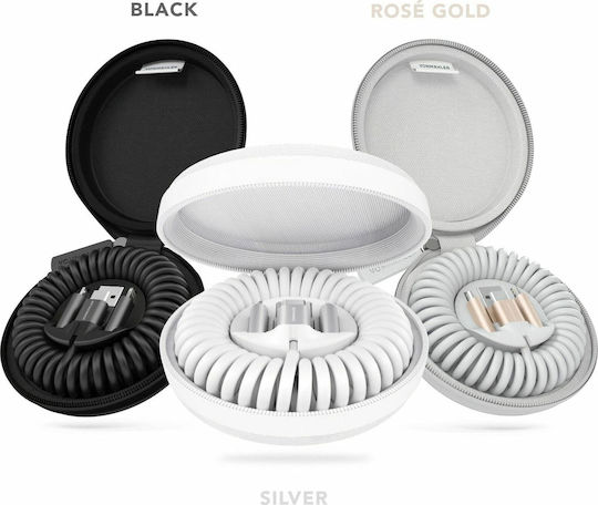 Vonmählen Spiral USB to Lightning / Type-C / micro USB Cable Μαύρο 1.2m (R013P0003)