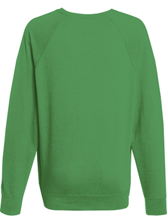 Fruit of the Loom Lightweight Raglan Bărbați Bluza Promotională Mânecă Lungă Verde Kelly