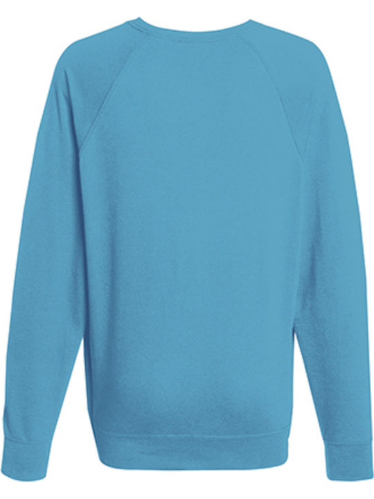 Fruit of the Loom Lightweight Raglan Men's Long Sleeve Promotional Blouse Azure Blue