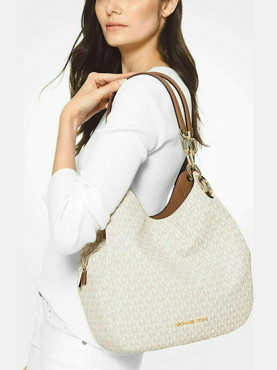 Lillie Δερμάτινη Γυναικεία Τσάντα Tote Λευκή