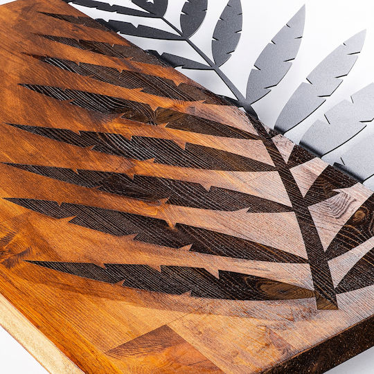HomeMarkt 3D Gemischte Kunst Blatt Schwarz aus Hölzernes 50x3x58cm