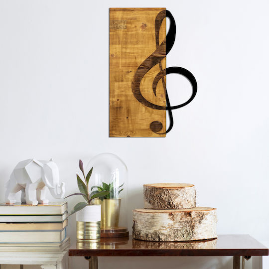 HomeMarkt 3D Gemischte Kunst Treble Schwarz aus Holz 39x3x58cm
