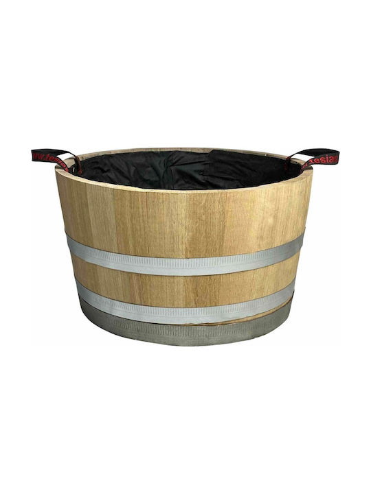 Tesias Γλάστρα Βαρέλι Ξύλινο Μπεζ 27.5x27.5x39εκ.