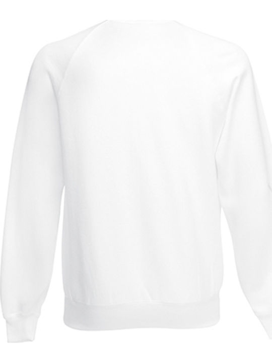 Fruit of the Loom Classic Raglan Men's Long Sleeve Promotional Sweatshirt White