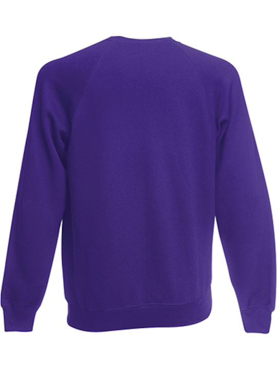 Fruit of the Loom Classic Raglan Bărbătesc Hanorac Promotional Mânecă Lungă în Violet Culore