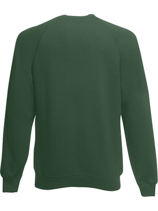 Fruit of the Loom Classic Raglan Bărbătesc Hanorac Promotional Mânecă Lungă Sticlă verde