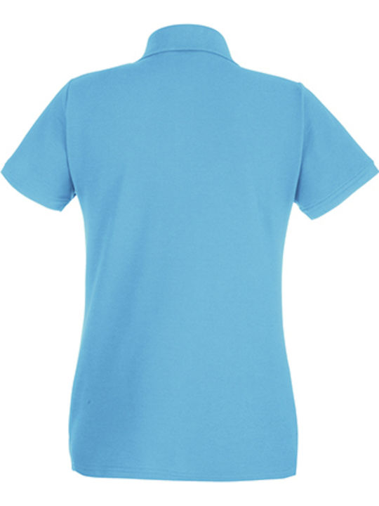 Fruit of the Loom Premium Women's Short Sleeve Promotional Blouse Azure Blue